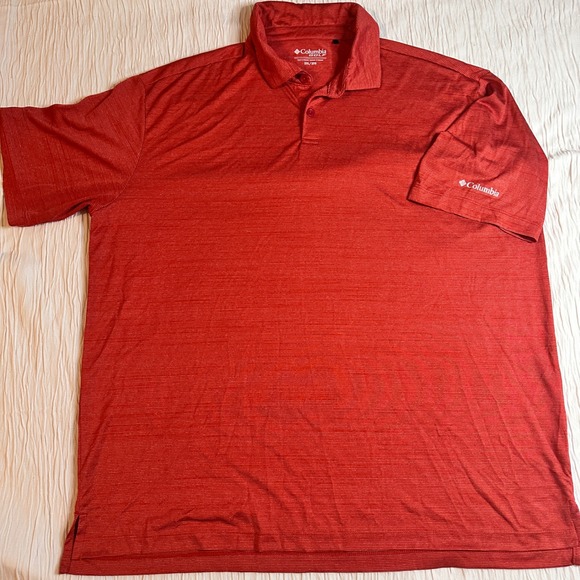Columbia Golf Polo Shirt Men's 2XL Red Performance Moisture Wicking - Picture 1 of 3